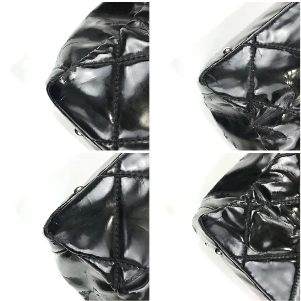 Authentic Chanel Matelasse Coco Mark Handbag Black